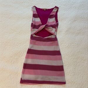 Striped Pink and Purple Knit Dress